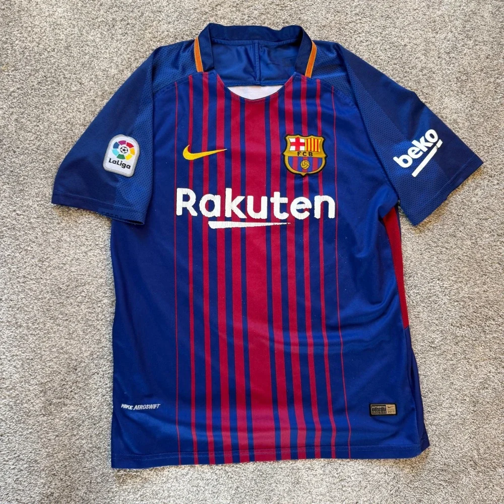 Nike FC Barcelona 2017-18 Home Aeroswift Jersey Blue Red La Liga Mens M 27